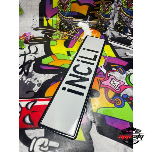 Appcity Beyaz Dekor Plaka, Yazi Dekor Plaka, Isme Özel Plaka, Galeri Plakası