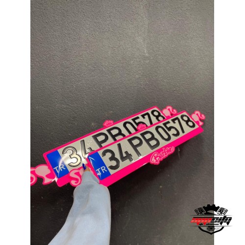 Barbie Yazılı Full Pleksi Özel Tasarım Lüks Pleksi Plakalık