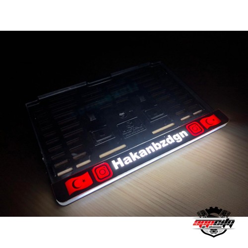 Kişiye Özel İsimli Lüks Krom Motosiklet Led Işıklı Pleksi Plakalık