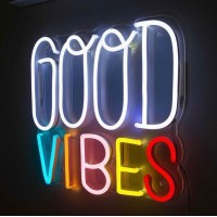 GOOD VIBES Dekoratif Neon Led Tablo, Neon Duvar Tabela GOOD VIBES Dekoratif Neon Led Tablo, Neon Duvar Tabela