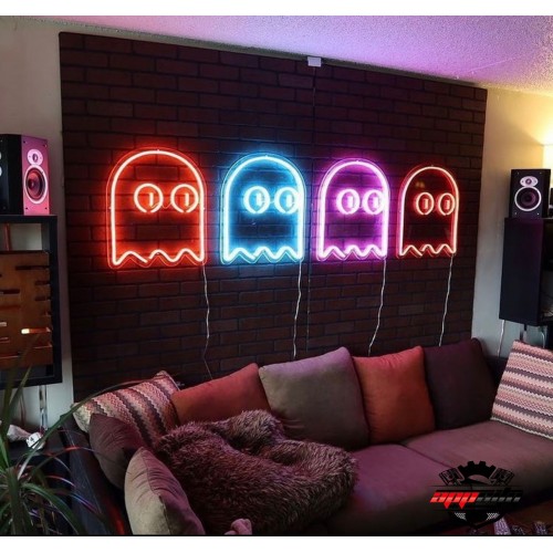 Pacman Dekoratif Neon Led Tablo, Neon Duvar Tabela (Adet)