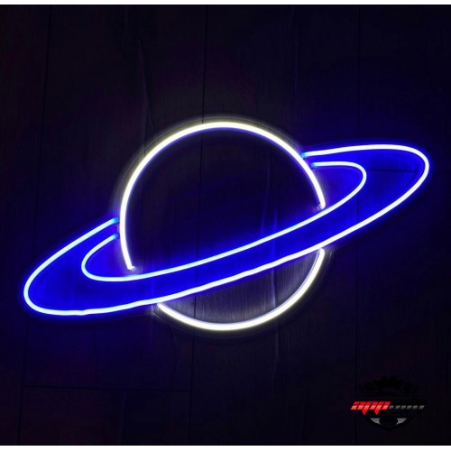 Gezegen Uranüs Dekoratif Neon Led Tablo, Neon Duvar Tabela
