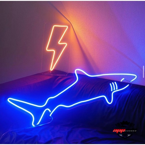 Köpek Balığı Dekoratif Neon Led Tablo, Neon Duvar Tabela