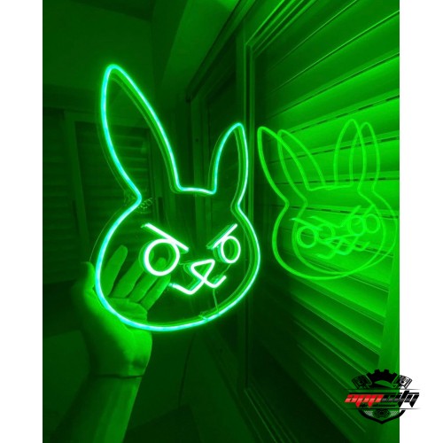 Kızgın Tavşan Dekoratif Neon Led Tablo, Neon Duvar Tabela