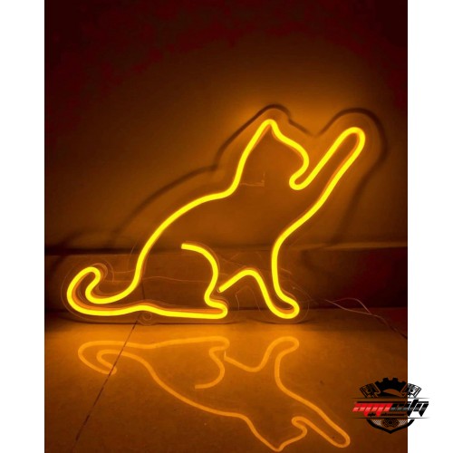 Kedi Dekoratif Neon Led Tablo, Neon Duvar Tabela