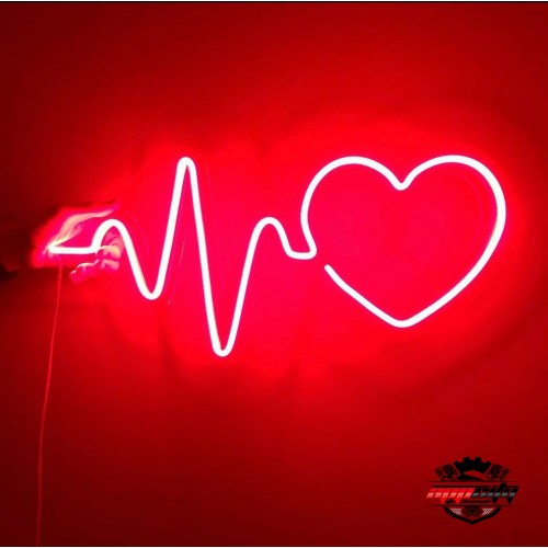 Sevgiliye Özel Ritimli Kalp Dekoratif Neon Led Tablo, Neon Tabela
