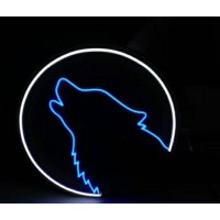 Kurt Silueti Dekoratif Neon Led Tablo, Ülkücü Neon Duvar Tabela