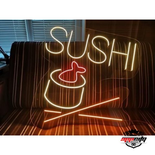 Çin Mutfağı Makarna Sushi Dekoratif Neon Led Tablo, Neon Duvar Tabela