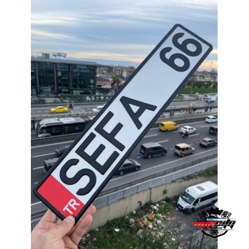 Özel Plaka, İsimli Dekor Araç Plakası, Kişiye Özel 3d Kabartma Metal Plaka (Kırmızı TR)