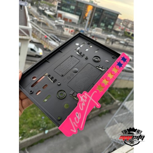 Vice City Özel Tasarım Pleksi Motosiklet Plakalık