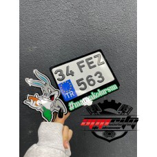 Bugs Bunny Kişiye Özel Tasarım Pleksi Motosiklet Plakalık (12x18cm)